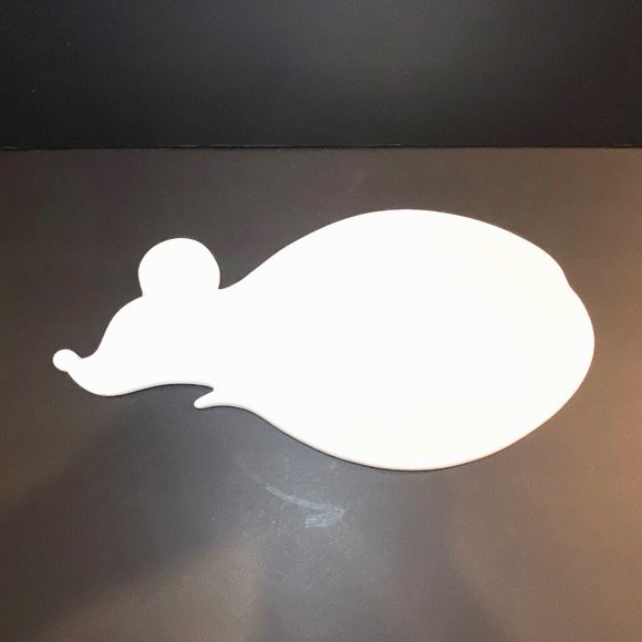 Mouse Shaped Cheese Tray Platter White Ceramic - Picture 1 of 3